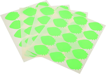 El Manar Whimsical Strawberry-Shaped Adhesive Label Sticker, 31x41 mm With Premium Material - 50 labels - Green Fluorescent - No: 0795