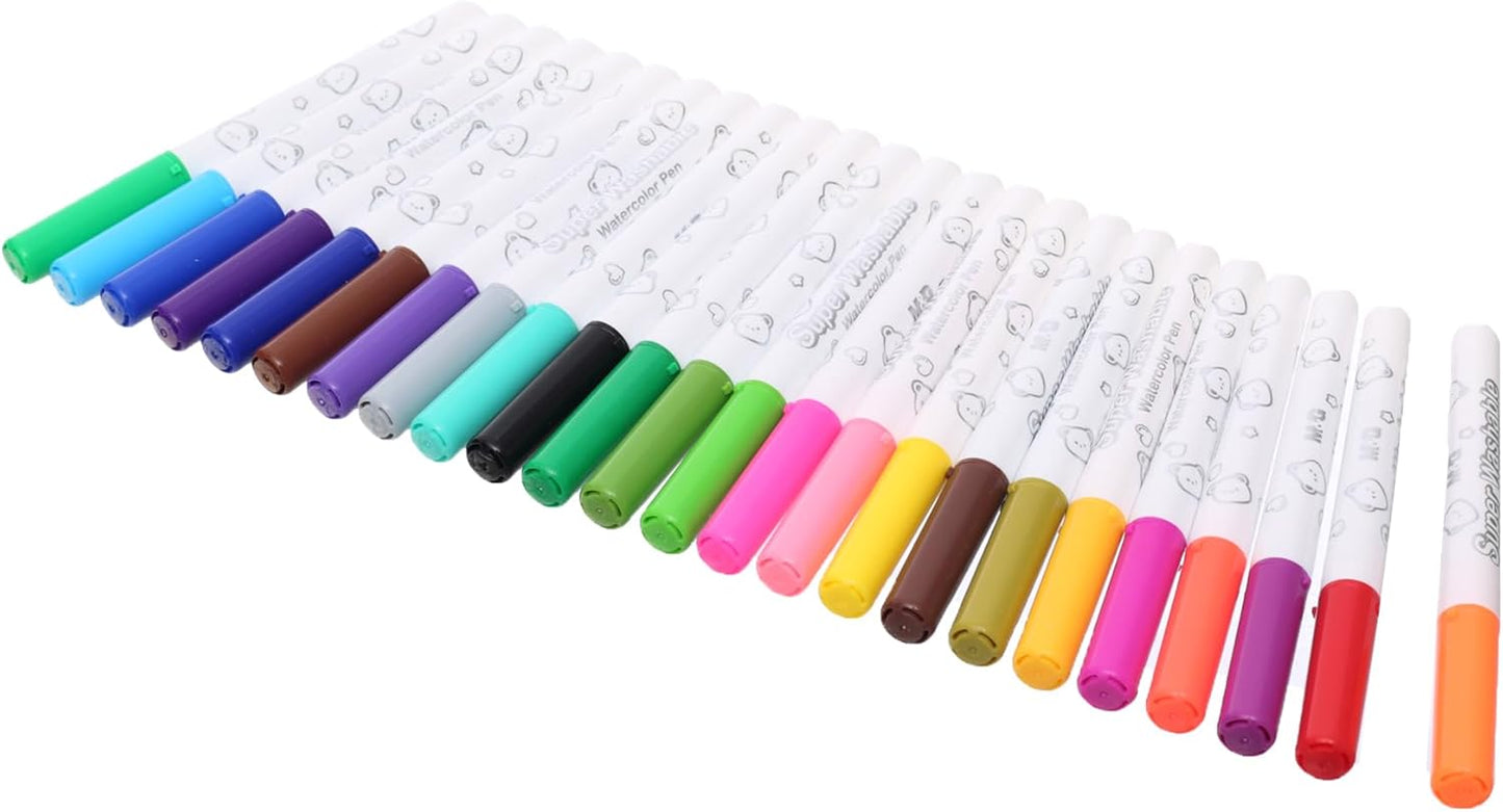 M&G Chenguang Ergo Super Washable Watercolor Felt Tip Pens, 24 Vibrant Colors - No:ACP901HM