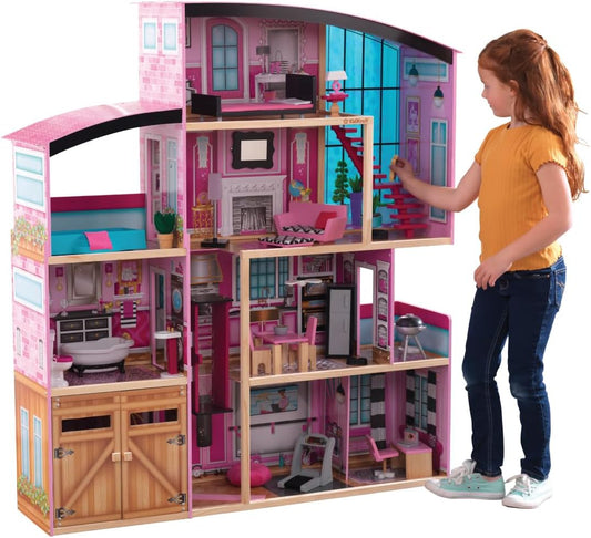 Kidkraft Shimmer Mansion Wooden Dollhouse For 12-Inch Dolls - No:65949