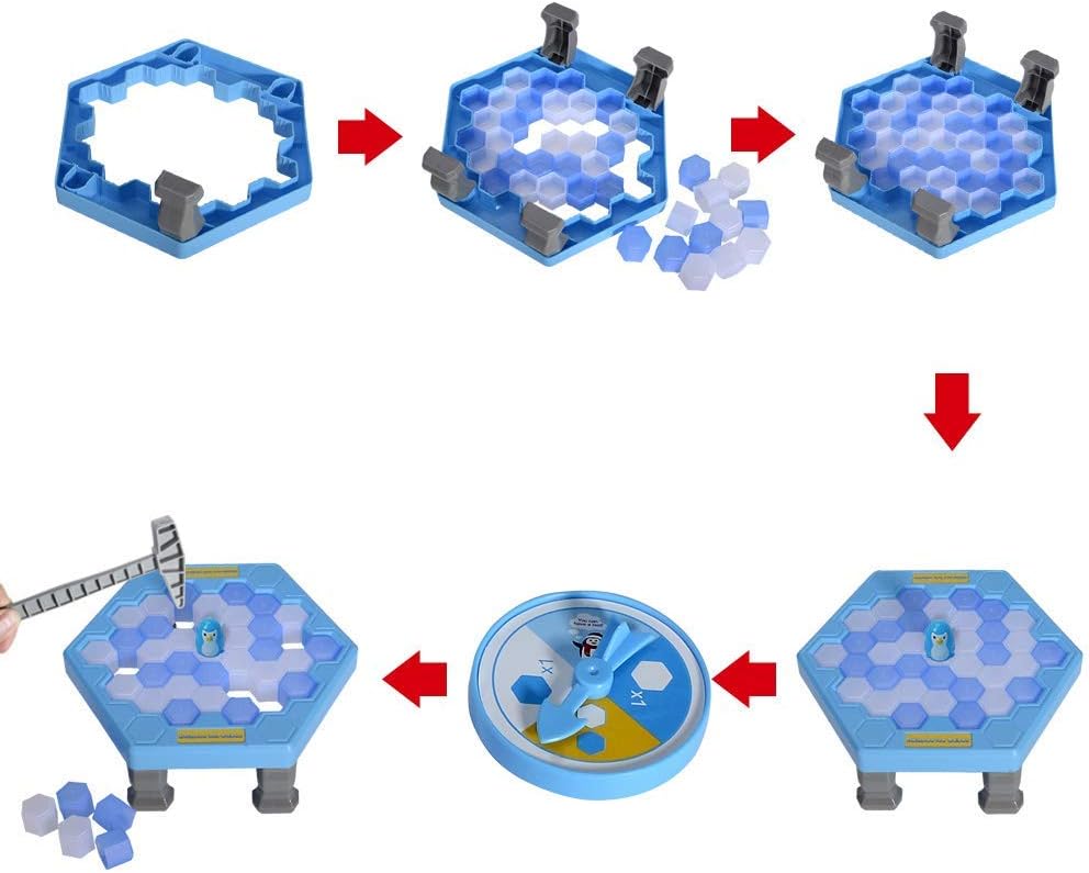 لعبة طاولة قصيرة ومضحكة لإنقاذ البطريق المحاصر، مع كسر الجليد. 