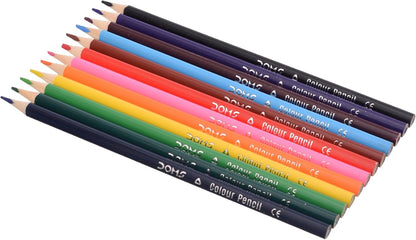 DOMS Triangular Bright Bold Pre-Sharpened Coloring Pencils - 12pcs - No:DM18803-12