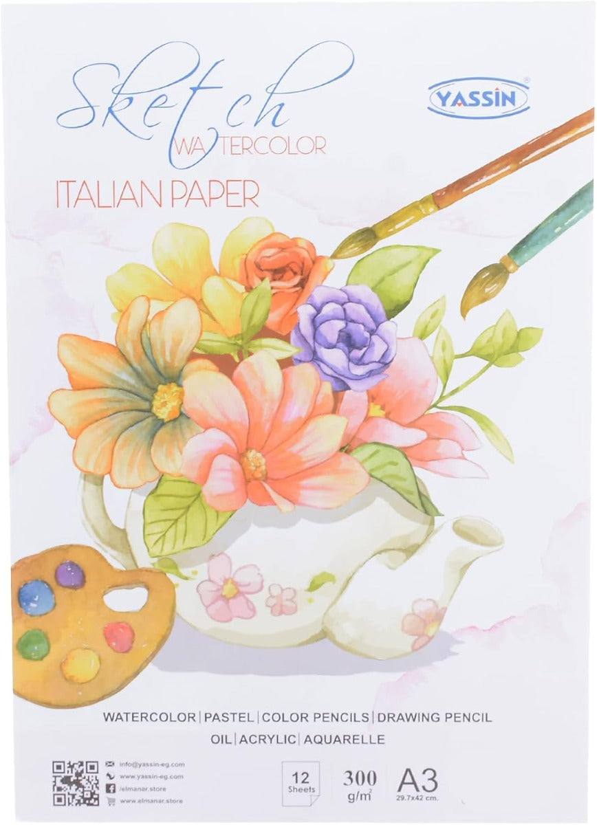 Yassin Sketchbook, A3, Wirebound, 300G - NO: 1283