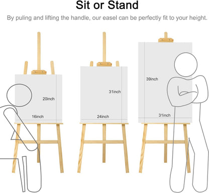 K-max Trintion Easel Stand 1.5M Studio Easel Adjustable Drawing Painting - No:HJ-175B