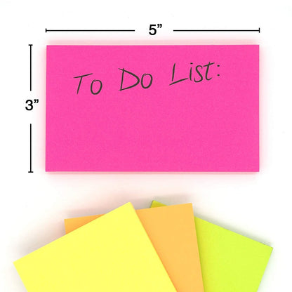 Sticky Notes 3 x 5 Inch Pads 4 Colors (400 Sheets) - No:JT-5