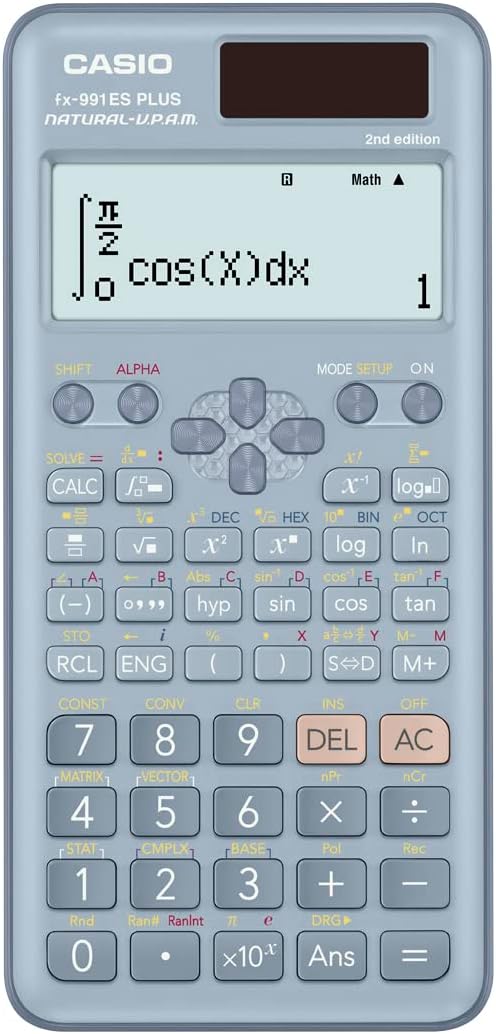 Casio Scientific Calculators Non Programmable 10 2 Digis 417 Functions Blue Color - No: FX-991 ES PLUS