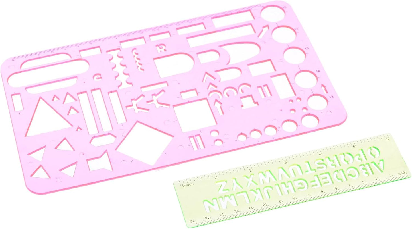 Electronics Stencil, 2 Pieces, Symbols And Letters