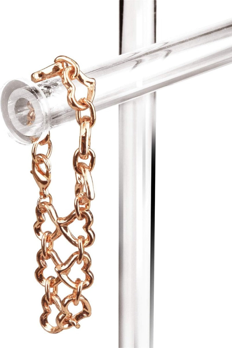 حامل عرض أكريليك ثلاثي الطبقات مع حامل حلقات.