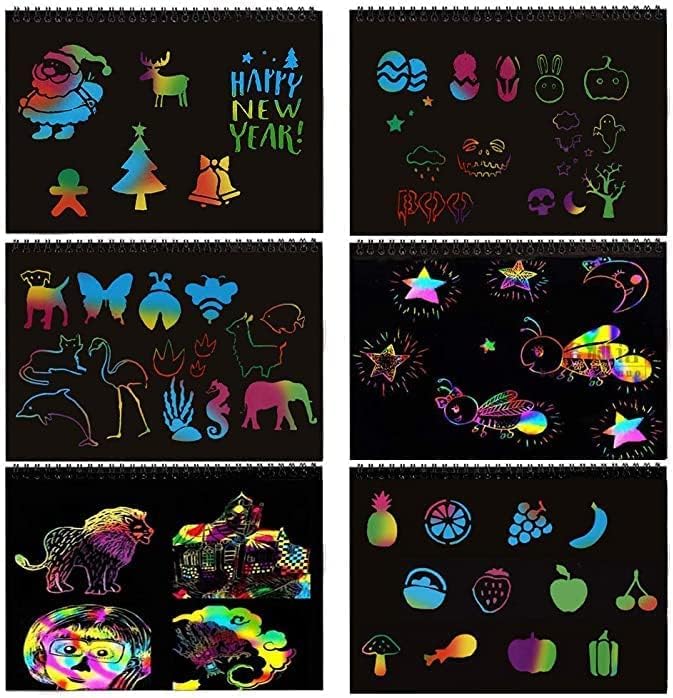 Creative Magic Colorful Art Scribble Black Drawing Scratch Book for Kids
