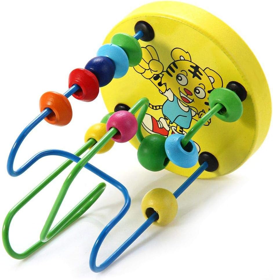 لعبة تعليمية صغيرة ملونة للأطفال، لعبة خشبية حول الخرز - قطعة واحدة