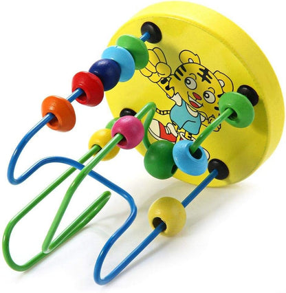 لعبة تعليمية صغيرة ملونة للأطفال، لعبة خشبية حول الخرز - قطعة واحدة