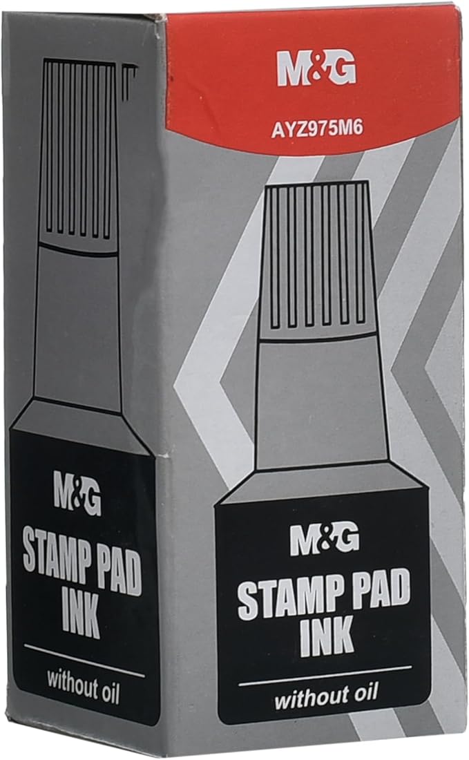 M&G Chenguang Stamping Pad Ink Refill, Black Ink for Clear, Long-Lasting Office Stamp - No:AYZ975M61