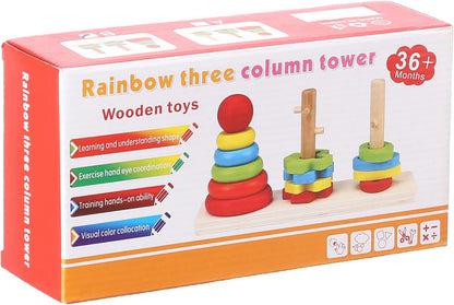 Rainbow Three Column Tower Toy