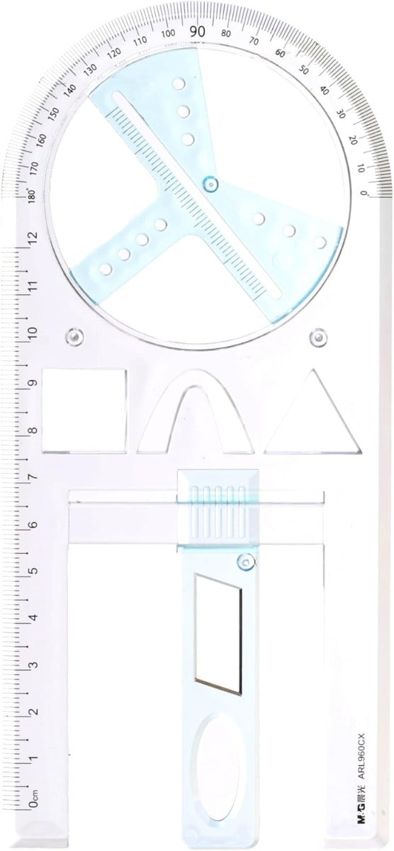 M&G Chenguang multi-function sliding template ruler 15cm Stylish Designs for Precise Measurements - No:ARL960CX