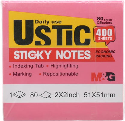 ملاحظات لاصقة نيون من إم آند جي تشنغوانغ، تدوم طويلاً، تلتصق بقوة، 400 ورقة، 76 × 51 مم، لاصقة صغيرة الحجم - رقم: YS-492