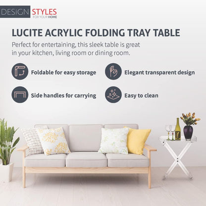 Acrylic Folding Tray Serving Table.