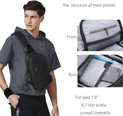 حقيبة ظهر كروس بودي للرجال من Arctic Hunter، حقيبة صدرية مقاومة للماء - رقم: XB00060 