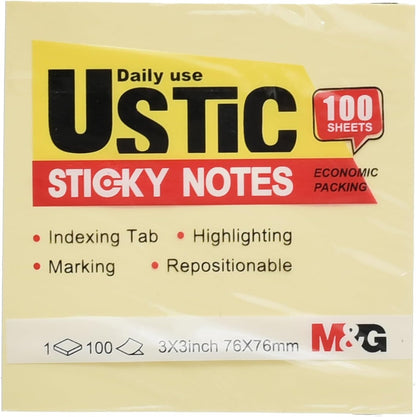 ملاحظات لاصقة من نوع M&amp;G Chenguang U-Stick، مقاس 76*76 مم، تحتوي على 100 ورقة - رقم المنتج: YS-474 
