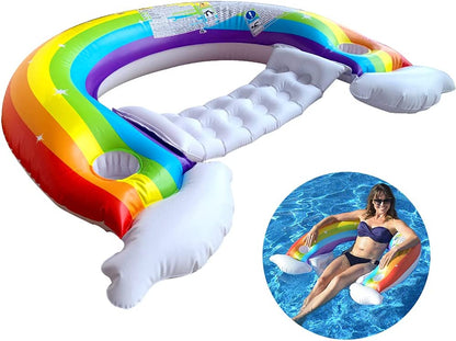 Jilong Sunclub Inflatable Swimming Pool Floating Rainbow Water Lounger 148*99 cm - No:37606