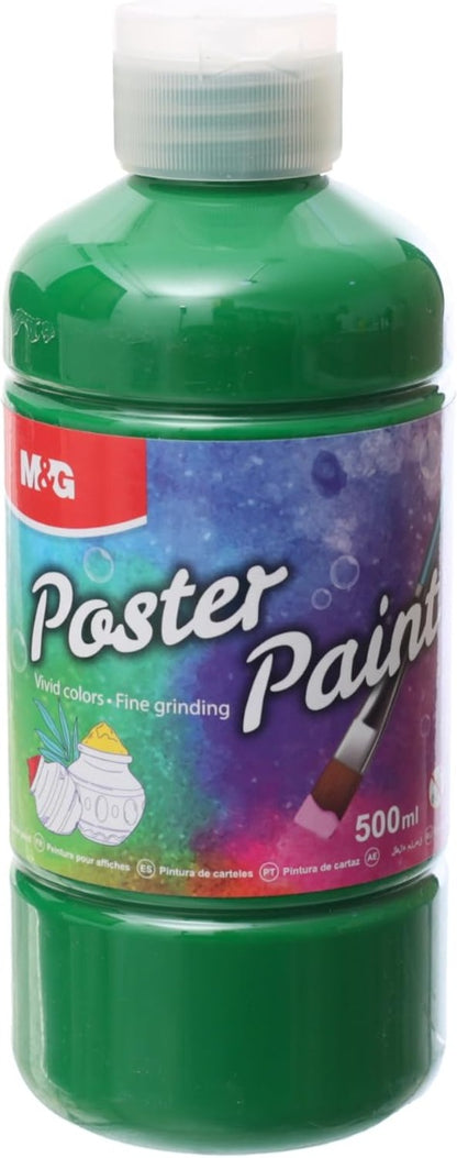M&G Chenguang Gouache Poster Paint, 500ml Vibrant Paint for Large-Scale Art - Green - No:976R0
