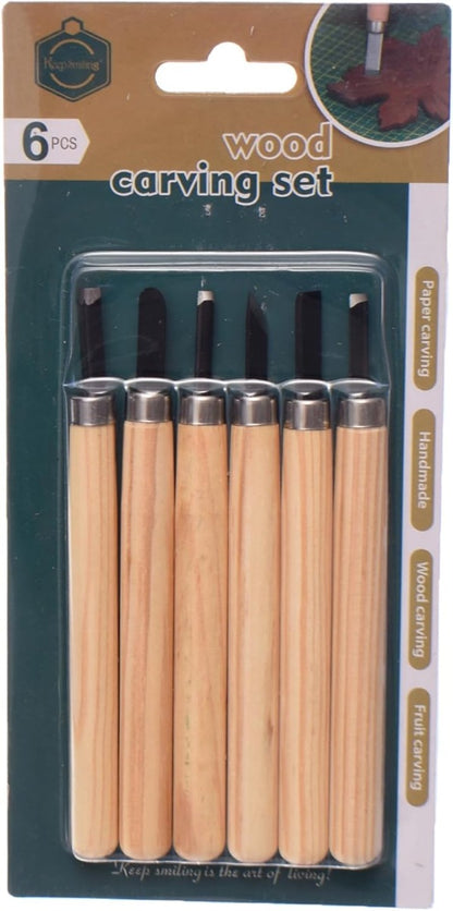 مجموعة أدوات نحت ونقش الخشب "حافظ على ابتسامتك"، خرطوشة 6 بت - رقم: M74