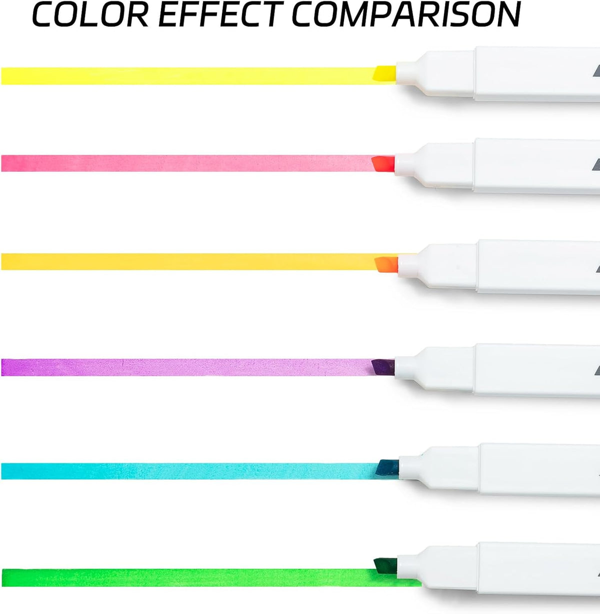 M&G Chenguang Pack HI-CUBE Highlighters, 6pcs Fluorescent Colors, Soft-Nib Chisel Tip with Fat Rectangular Barrel Design - No:AHMU1673