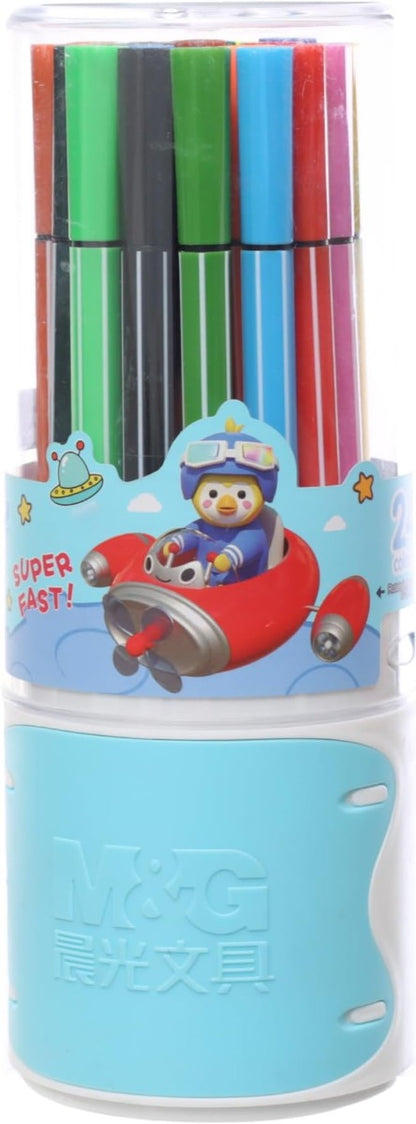 M&G Chenguang Felt Tip Pens, Colorful Art Creations, Fine Tip, Non-Toxic Ink Super Fast 24-color - No:ACP901EY