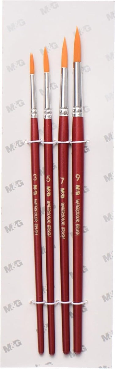 M&G Awp357H5 Paint Brush Set Od 4 Pieces With Soft And Flexible Paint Brush Hair,Multi Colour