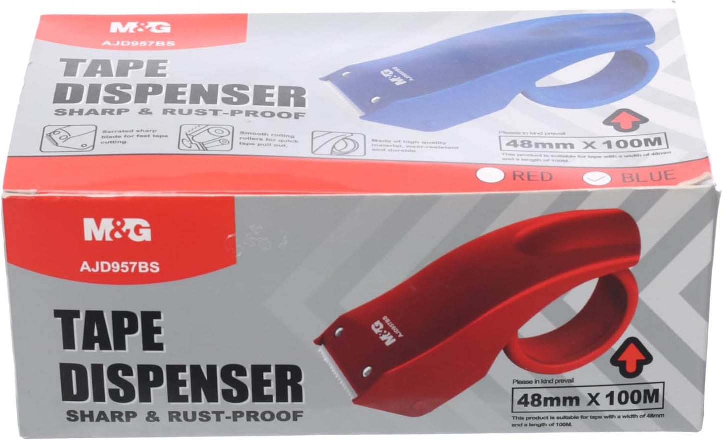 M&G Chenguang Tape Dispenser Sharp & Rust-Proof Tape Application, Non-Slip Base, Refillable - No:AJD957BS