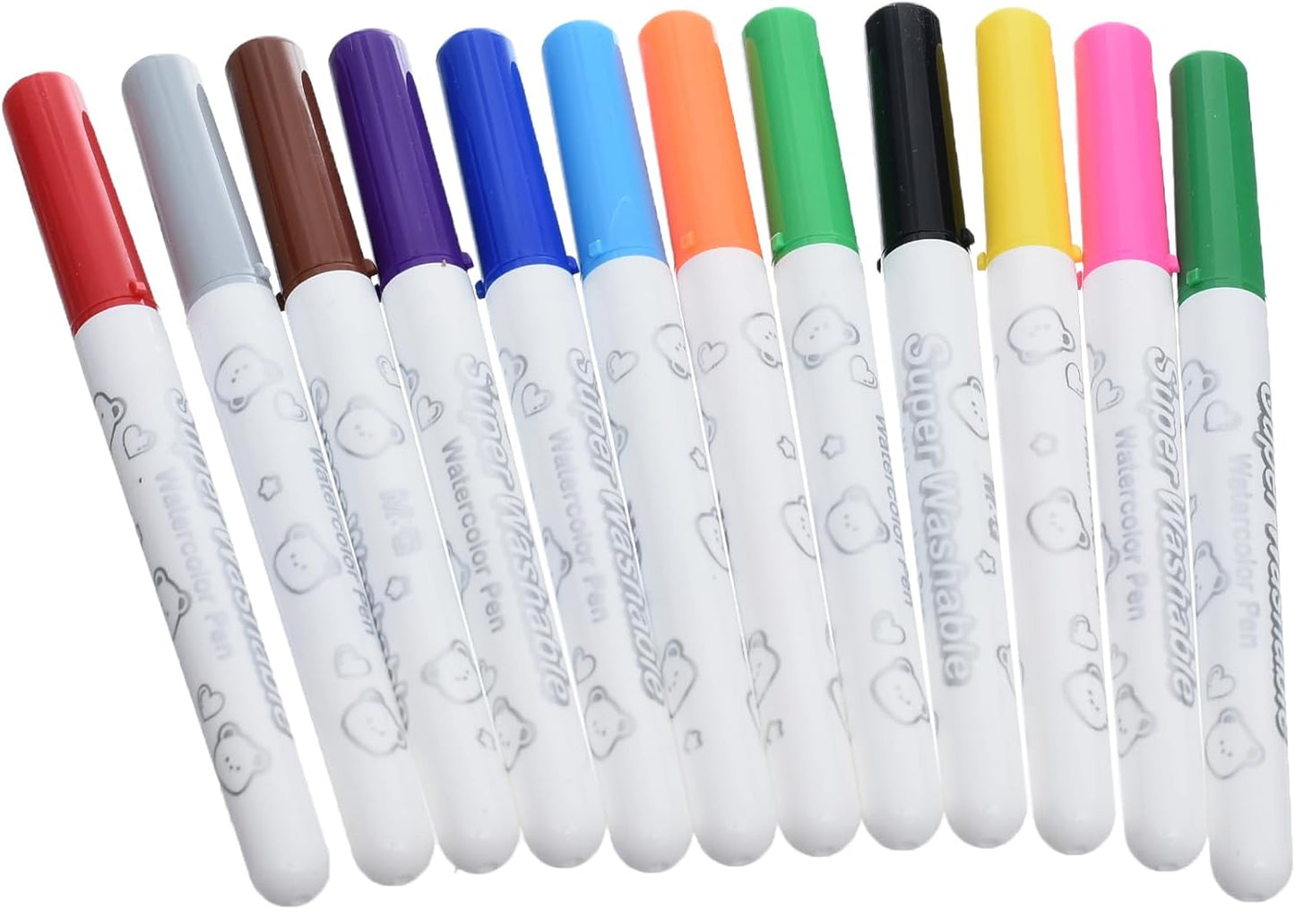 M&G Chenguang Watercolour Pen Super Washable Felt Tip Pens, 12 Vibrant Colors for Creative - No:ACP901HL