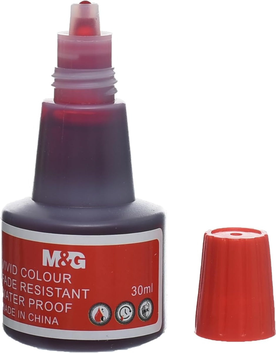 عبوة حبر وسادة ختم M&amp;G Chenguang، حبر أحمر لختم مكتب جريء ونابض بالحياة - رقم: AYZ975M61