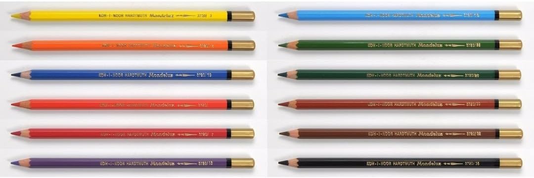 علبة أقلام تلوين مائية من كوه-إي-نور مونديلوز مع 12 لونًا - رقم: 3722