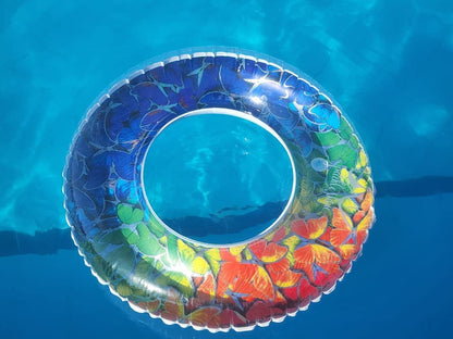 عوامة سباحة مزينة بفراشات ملونة، قطرها 90 سم