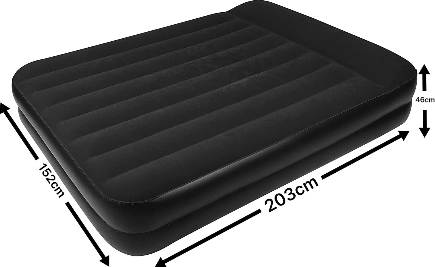 Jilong Avenli Self-Inflating Air Mattress/Guest Bed Double Bed for 2 People 203 x 152 x 46 cm with Built-In Automatic Pump Black -No:24018EU