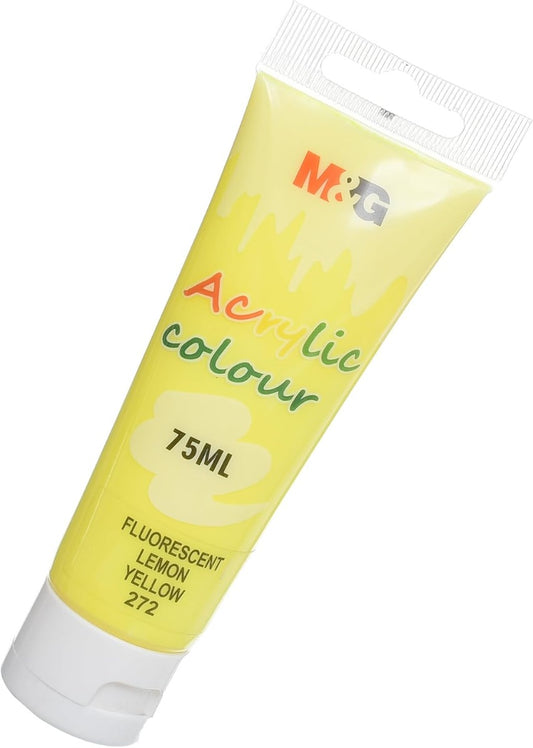 M&G Chenguang Acrylic Colour Tube, Bold Art Creation, 75ml - Fluorescent Lemon Yellow (272) - No:APLN6598