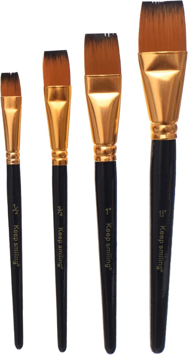 Keep Smilling Set Of 4 Pieces Of Paint Brushes, Crafted From High-Quality Materials