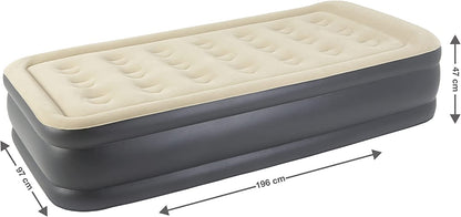 مرتبة هوائية ذاتية النفخ من جيلونج أفينلي / سرير ضيوف فردي لشخص واحد، 196 × 97 × 47 سم، مزودة بمضخة أوتوماتيكية مدمجة، لون بيج أنثراسيت - رقم: 24041EU