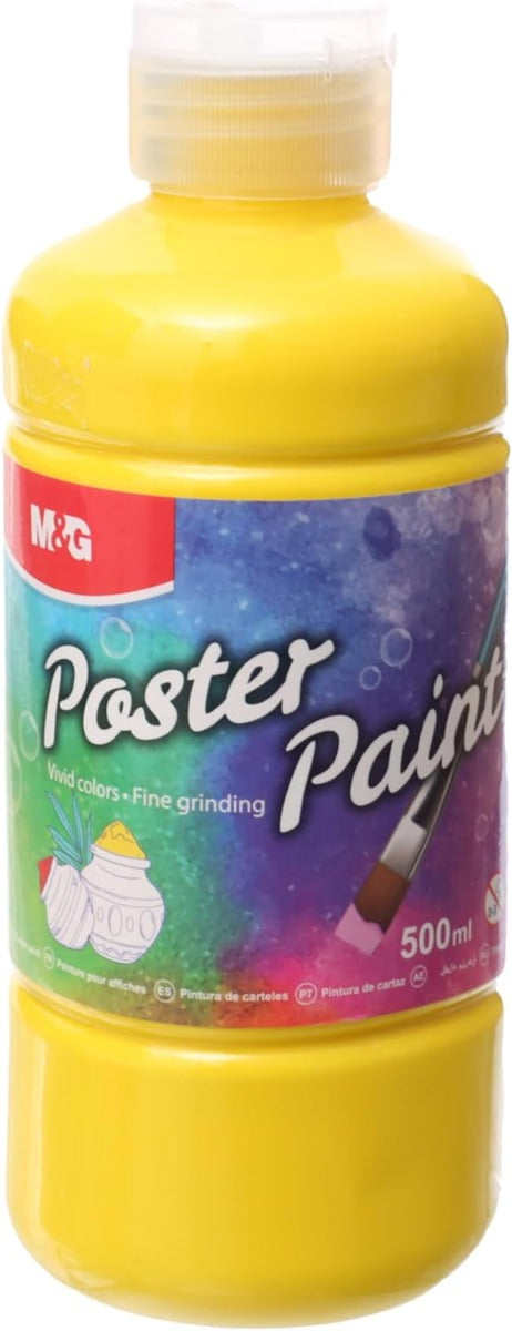 M&G Chenguang Gouache Poster Paint, 500ml Bold Paint for Large-Scale Art - Yellow - No:APL976R044