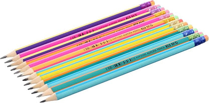 M&G Chenguang Aurora 2B Wooden Pencils with Eraser – Super Dark Hexagonal Graphite Pencils, Break-Resistant, Pack of 12 - No:AWP309B5