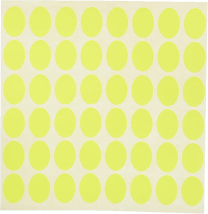 El Manar Striking Oval High-Impact Adhesive Label Sticker, 17x24 mm With Premium Material - 192 Labels - Yellow Fluorescent  - No: OV0646