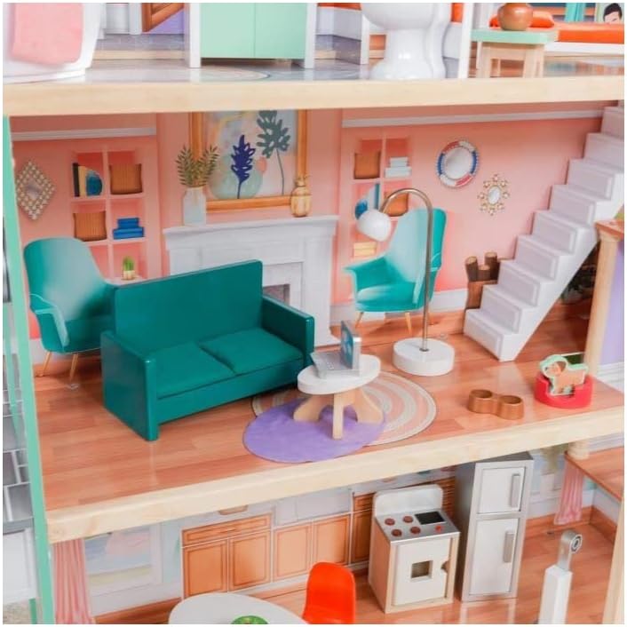 Kidkraft Dahlia Mansion Wooden Dollhouse For 12-Inch Dolls - No:65987