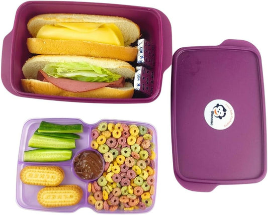 Banana Lunch Box 1.5L Doreen Dividers - Mauve