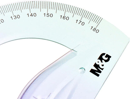 M&G Plastic Protractor 180 Degree, Crafted From High-Quality Materials - NO: Arl960Al