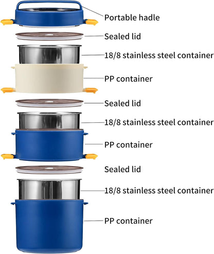 2-Tier Insulated Lunch Box Set with Thermal Carry Bag – Portable Food Container Set
