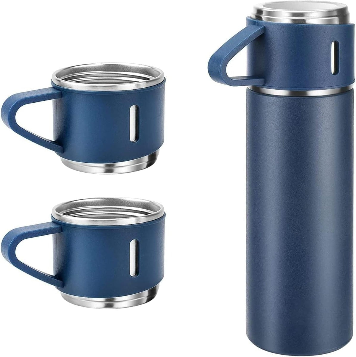 Peacox 500ml Vacuum Stainless Steel Flask With 3 Lids Hot And Cold - Assorted Color