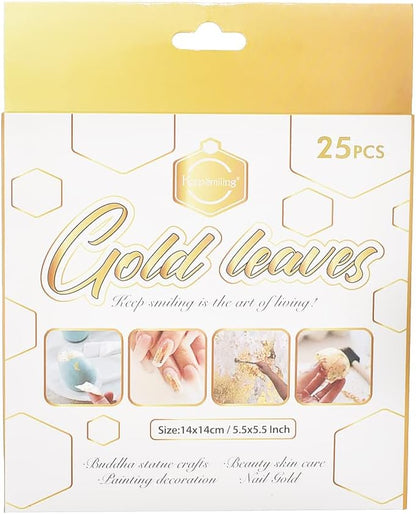 Keep Smiling Leaves Gold Foil Flakes for Resin - 25 sheets - No:SJB-0003G