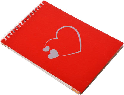 Yassin. Block Note Heart, 20 * 14 Cm, Wire - Red White