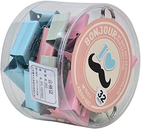 مشابك أوراق على شكل شارب من إم آند جي بونجور - 32 مم - رقم: 91688 