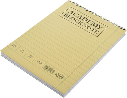 دفتر ملاحظات ياسين أكاديمي، 70 ورقة، مقاس K16، مُجلّد بسلك حلزوني، لتدوين الملاحظات والتخطيط. 