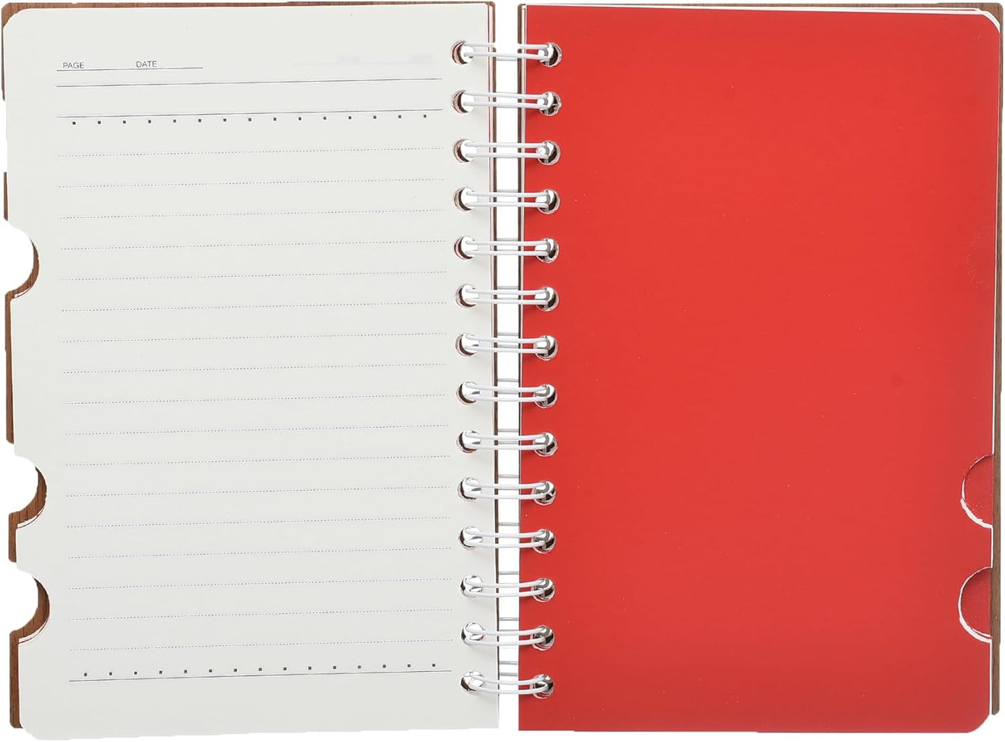 Yassin Woody Notebook, 50 Sheets 15x19cm for Compact Notes, Dotted lines