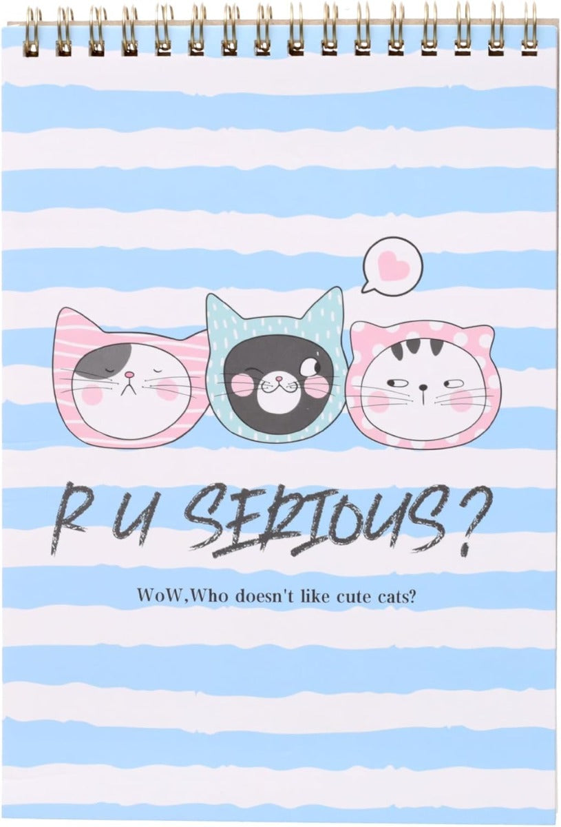 M&G Chenguang So Many Cats Spiral Notebook, Fun Note-Taking, A5 Single Ruled - 60 sheets - No:APNDC009